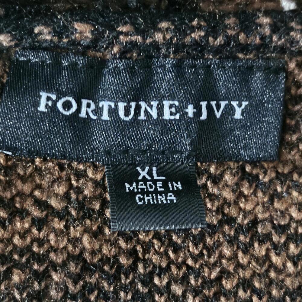 2/$30 Fortune + Ivy Animal Print Cardigan Size XL NWOT | Trendy & Cozy Layers - Picture 3 of 5